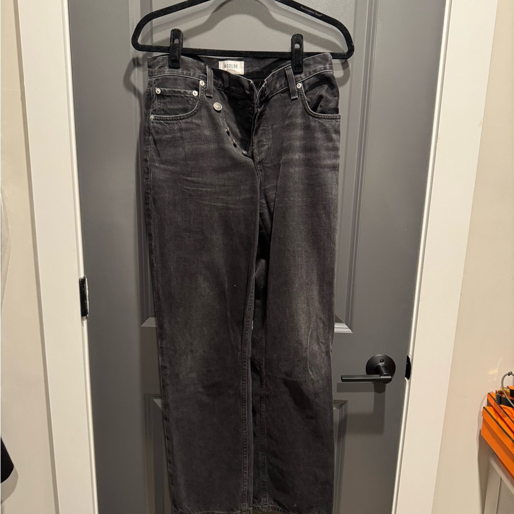 Agolde Black Straight Leg Jeans